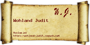 Wohland Judit névjegykártya